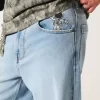 Light Wash Astronaut Graphic Super Baggy Jeans