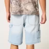 Light Wash Baggy τζιν σορτς ζωγραφικής Light Wash Baggy τζιν σορτς ζωγραφικής