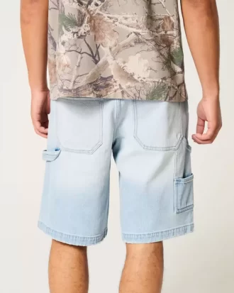 Light Wash Baggy τζιν σορτς ζωγραφικής