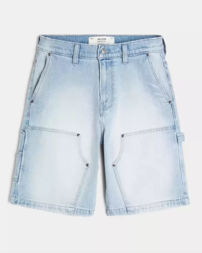 Light Wash Baggy τζιν σορτς ζωγραφικής Light Wash Baggy τζιν σορτς ζωγραφικής