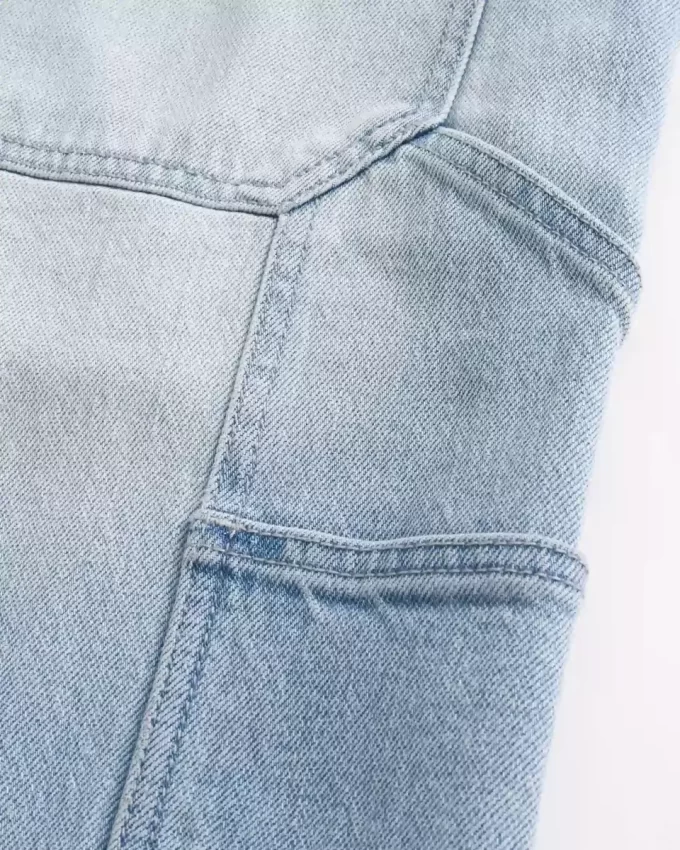 Light Wash Baggy τζιν σορτς ζωγραφικής Light Wash Baggy τζιν σορτς ζωγραφικής