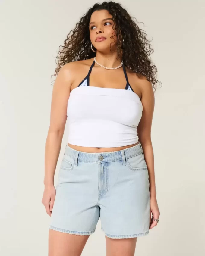 Ψηλό ψηλό Light Wash Baggy τζιν σορτς 5″ Ψηλό ψηλό Light Wash Baggy τζιν σορτς 5″