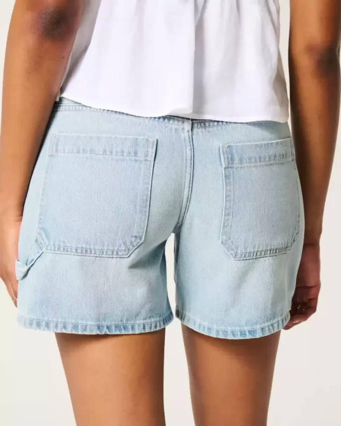 Χαμηλό ύψος Light Wash Baggy τζιν ξυλουργικό σορτς 5″