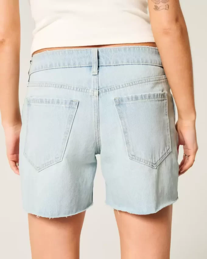 Χαμηλό ύψος Light Wash Baggy τζιν σορτς 5″ Χαμηλό ύψος Light Wash Baggy τζιν σορτς 5″