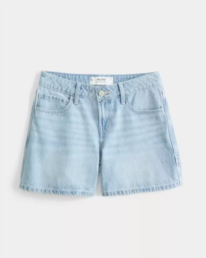 Χαμηλό ύψος Light Wash Baggy τζιν ξυλουργικό σορτς 5″