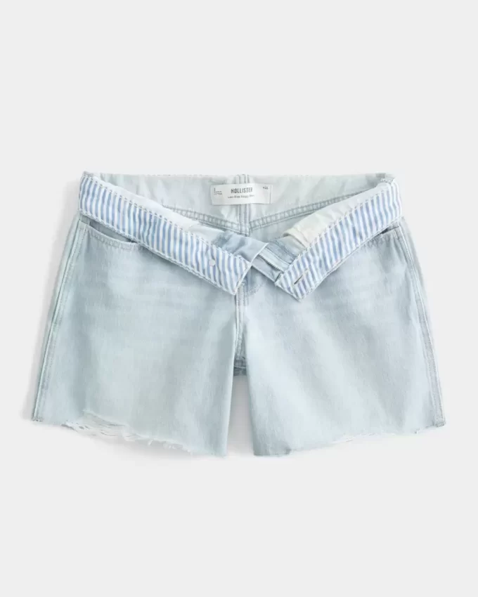 Χαμηλό ύψος Light Wash Baggy τζιν σορτς 5″ Χαμηλό ύψος Light Wash Baggy τζιν σορτς 5″