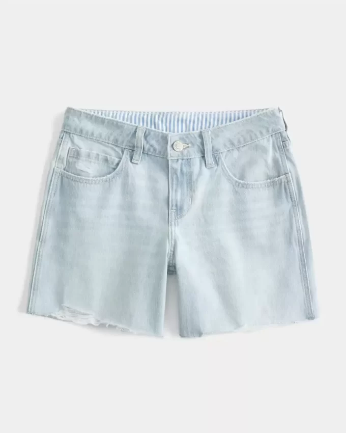 Χαμηλό ύψος Light Wash Baggy τζιν σορτς 5″ Χαμηλό ύψος Light Wash Baggy τζιν σορτς 5″