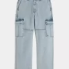 Τζιν Light Wash Baggy Cargo