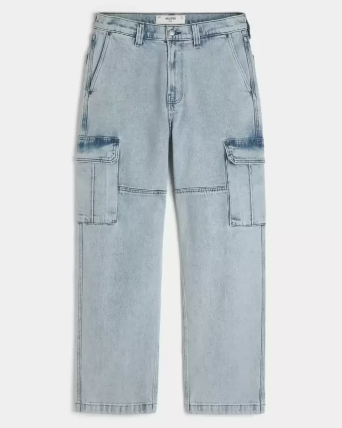 Τζιν Light Wash Baggy Cargo