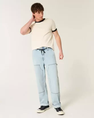 Light Wash Baggy Carpenter Jeans