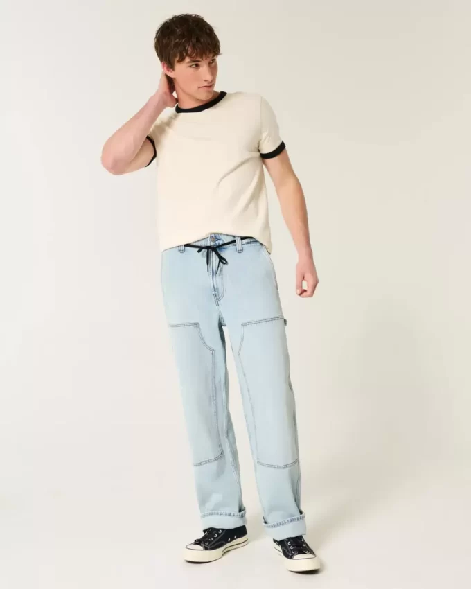 Light Wash Baggy Carpenter Jeans