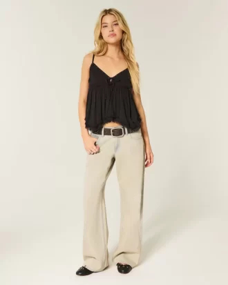Χαμηλό ύψος Light Wash Baggy Jeans