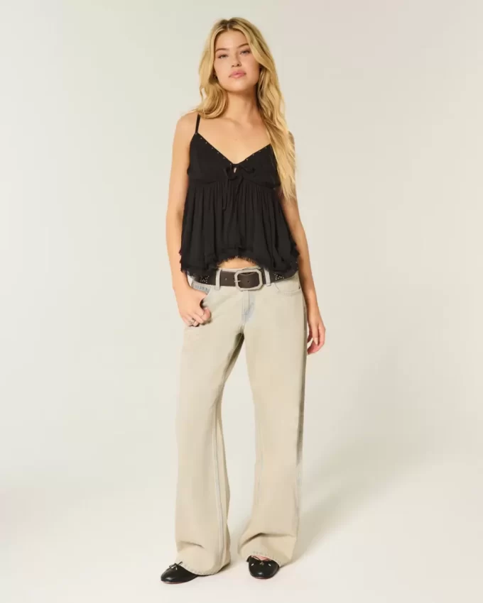 Χαμηλό ύψος Light Wash Baggy Jeans Χαμηλό ύψος Light Wash Baggy Jeans
