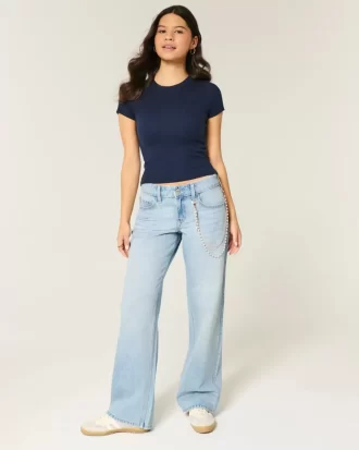 Χαμηλό ύψος Light Wash Baggy Jeans Χαμηλό ύψος Light Wash Baggy Jeans