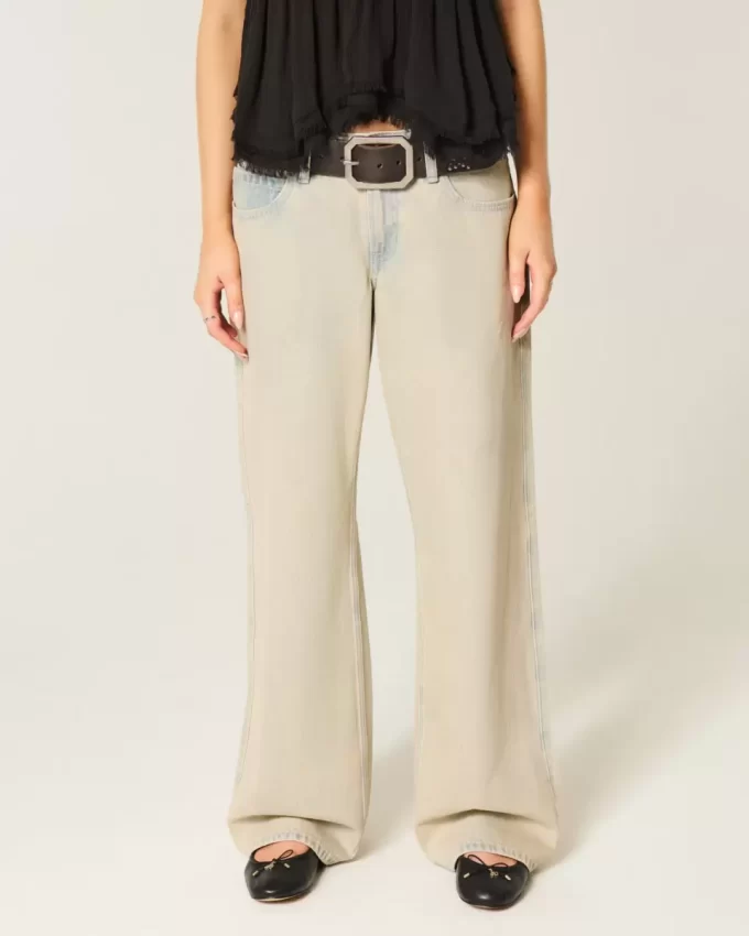 Χαμηλό ύψος Light Wash Baggy Jeans Χαμηλό ύψος Light Wash Baggy Jeans