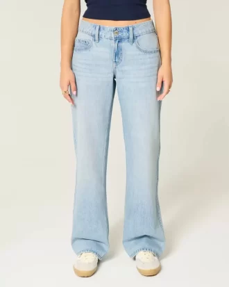 Χαμηλό ύψος Light Wash Baggy Jeans Χαμηλό ύψος Light Wash Baggy Jeans