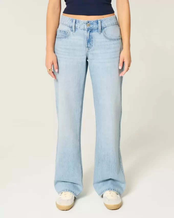 Χαμηλό ύψος Light Wash Baggy Jeans Χαμηλό ύψος Light Wash Baggy Jeans