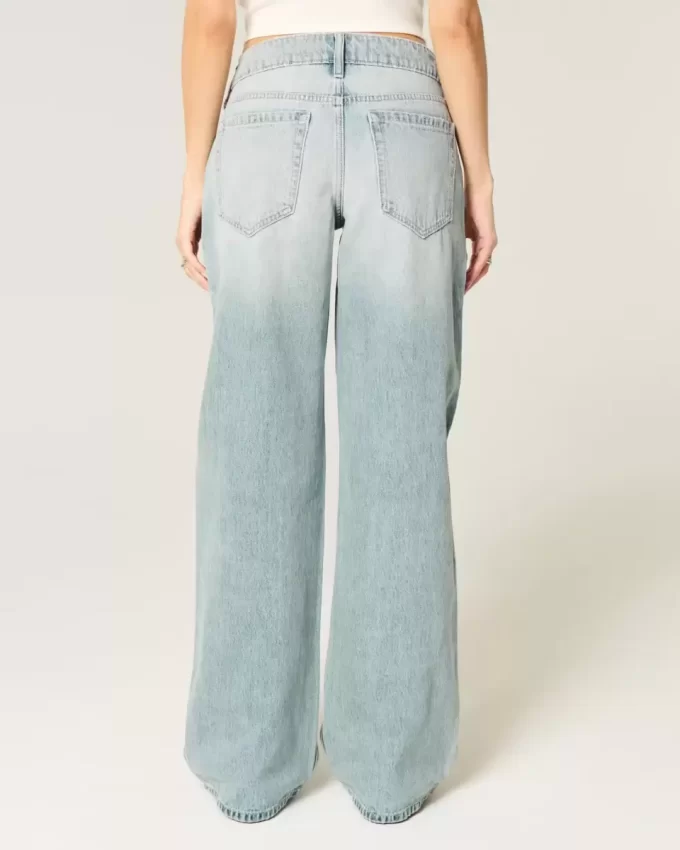 Χαμηλό ύψος Light Wash Baggy Jeans Χαμηλό ύψος Light Wash Baggy Jeans