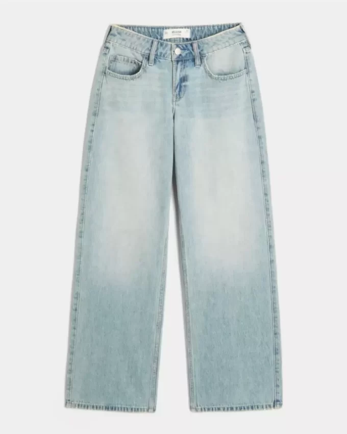 Χαμηλό ύψος Light Wash Baggy Jeans Χαμηλό ύψος Light Wash Baggy Jeans