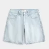 Χαμηλό ύψος Light Wash Bow Graphic Baggy Jort Χαμηλό ύψος Light Wash Bow Graphic Baggy Jort