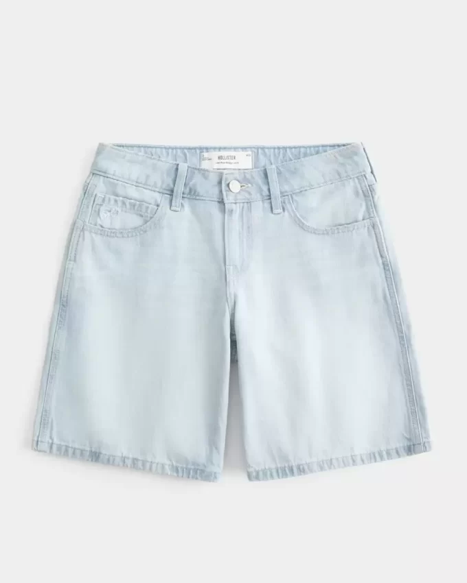 Χαμηλό ύψος Light Wash Bow Graphic Baggy Jort Χαμηλό ύψος Light Wash Bow Graphic Baggy Jort