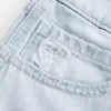 Χαμηλό ύψος Light Wash Bow Graphic Baggy Jort Χαμηλό ύψος Light Wash Bow Graphic Baggy Jort