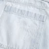Χαμηλό ύψος Light Wash Bow Graphic Baggy Jort Χαμηλό ύψος Light Wash Bow Graphic Baggy Jort