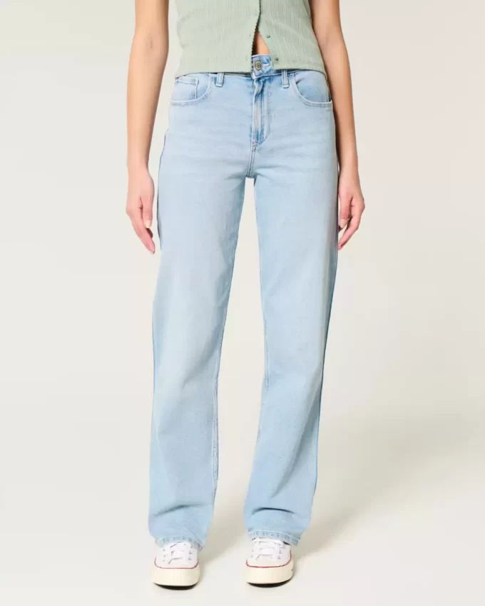 Ψηλόροφο Light Wash Dad Jeans