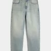 Light Wash Embroidered Dice Skater Baggy Jeans