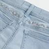Σορτς με καμπύλες χαμηλού ύψους Light Wash Floral κεντημένο τζιν σορτς Σορτς με καμπύλες χαμηλού ύψους Light Wash Floral κεντημένο τζιν σορτς