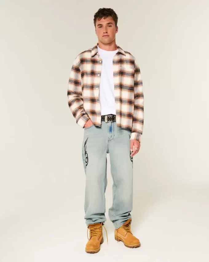Light Wash Graphic Baggy Jeans Light Wash Graphic Baggy Jeans