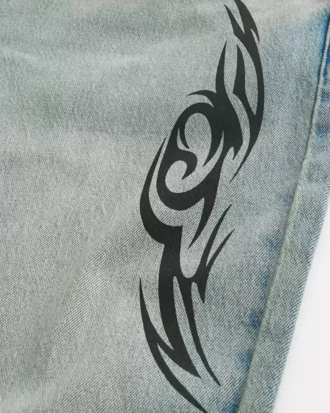 Light Wash Graphic Baggy Jeans Light Wash Graphic Baggy Jeans