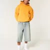 Light Wash Half-Length Skater Baggy Jeans