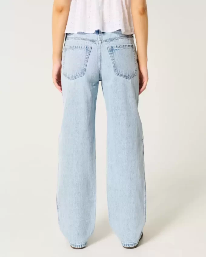 Χαμηλό ανάγλυφο Light Wash Loose Jeans Χαμηλό ανάγλυφο Light Wash Loose Jeans
