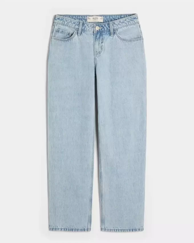 Χαμηλό ανάγλυφο Light Wash Loose Jeans Χαμηλό ανάγλυφο Light Wash Loose Jeans