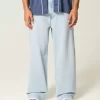Light Wash New York Graphic Super Baggy Jeans Light Wash New York Graphic Super Baggy Jeans