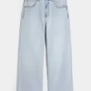 Light Wash New York Graphic Super Baggy Jeans Light Wash New York Graphic Super Baggy Jeans