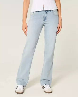 Χαμηλό ανάγλυφο Light Wash Relaxed Straight Jeans
