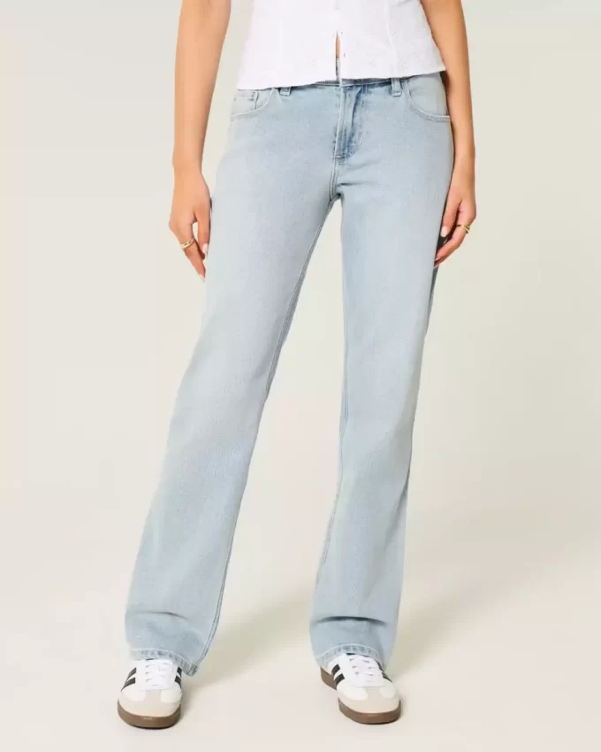 Χαμηλό ανάγλυφο Light Wash Relaxed Straight Jeans Χαμηλό ανάγλυφο Light Wash Relaxed Straight Jeans