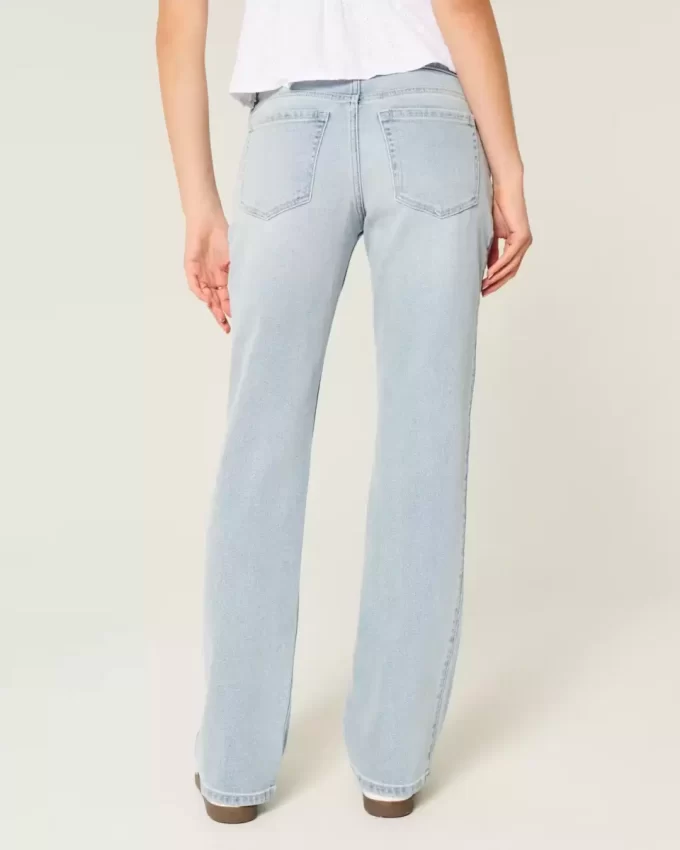 Χαμηλό ανάγλυφο Light Wash Relaxed Straight Jeans Χαμηλό ανάγλυφο Light Wash Relaxed Straight Jeans