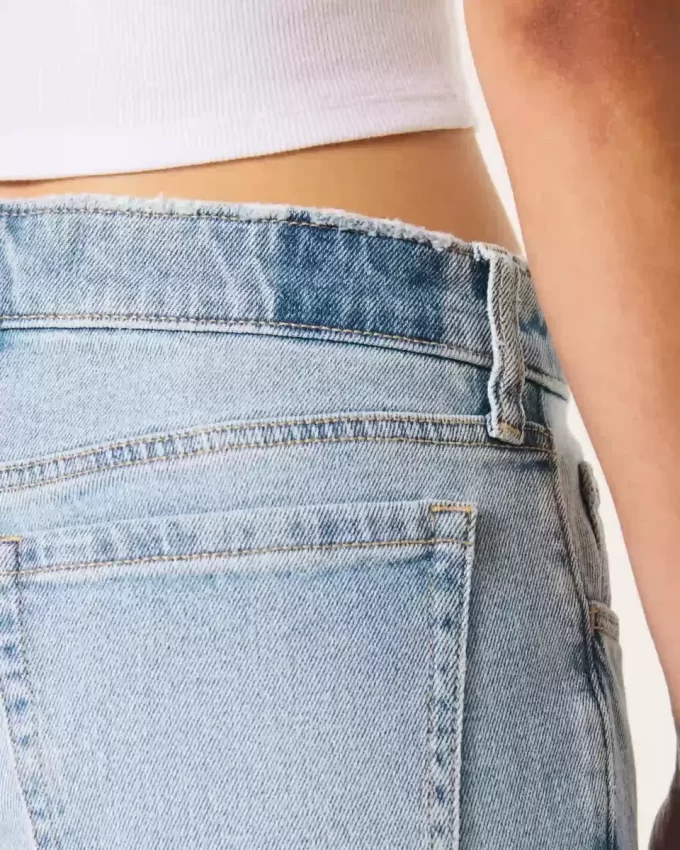 Χαμηλό ανάγλυφο Light Wash Relaxed Straight Jeans Χαμηλό ανάγλυφο Light Wash Relaxed Straight Jeans