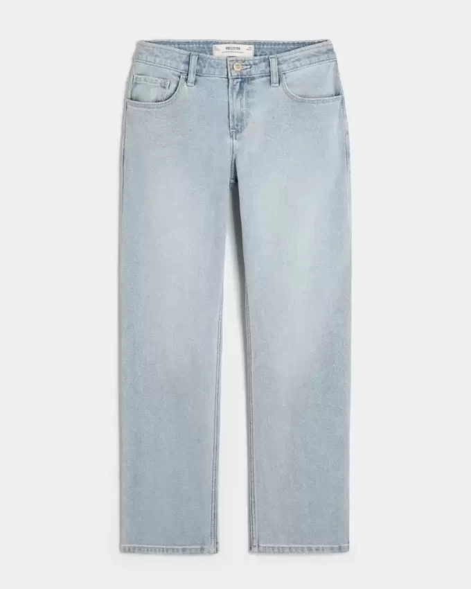 Χαμηλό ανάγλυφο Light Wash Relaxed Straight Jeans Χαμηλό ανάγλυφο Light Wash Relaxed Straight Jeans