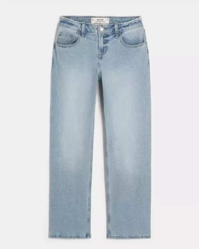 Χαμηλό ανάγλυφο Light Wash Relaxed Straight Jeans Χαμηλό ανάγλυφο Light Wash Relaxed Straight Jeans