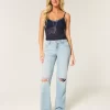 Χαμηλό ανάγλυφο Light Wash Ripped Loose Jeans Χαμηλό ανάγλυφο Light Wash Ripped Loose Jeans