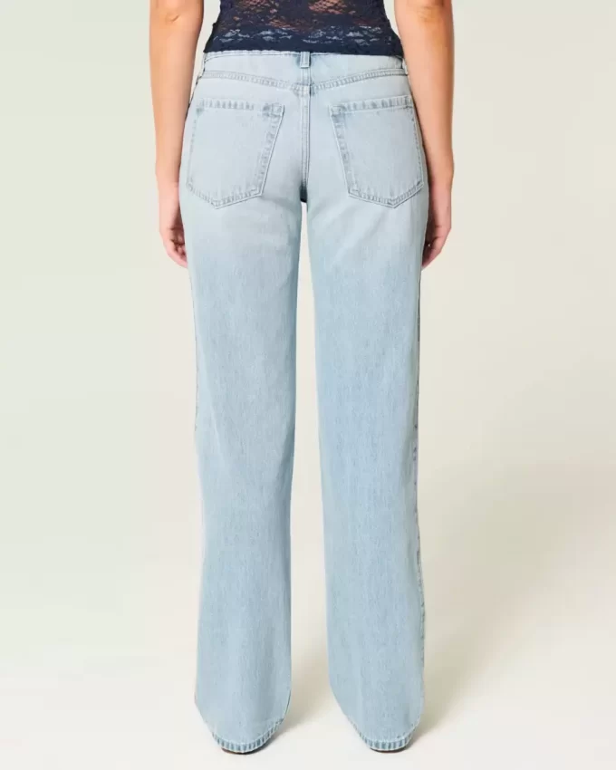 Χαμηλό ανάγλυφο Light Wash Ripped Loose Jeans Χαμηλό ανάγλυφο Light Wash Ripped Loose Jeans