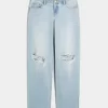 Χαμηλό ανάγλυφο Light Wash Ripped Loose Jeans Χαμηλό ανάγλυφο Light Wash Ripped Loose Jeans