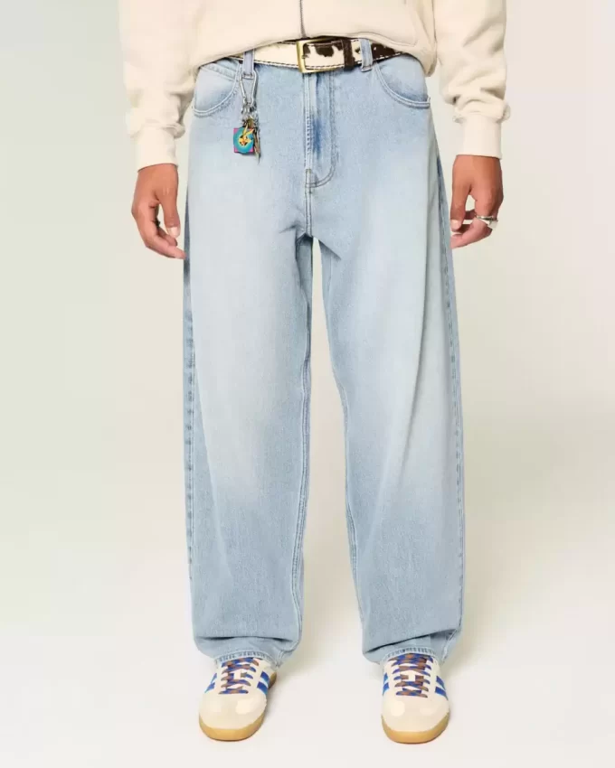 Κεντημένο Light Wash Skater Baggy Jeans Κεντημένο Light Wash Skater Baggy Jeans