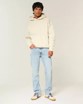 Light Wash Slim Straight Jeans