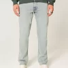 Light Wash Slim Straight Jeans