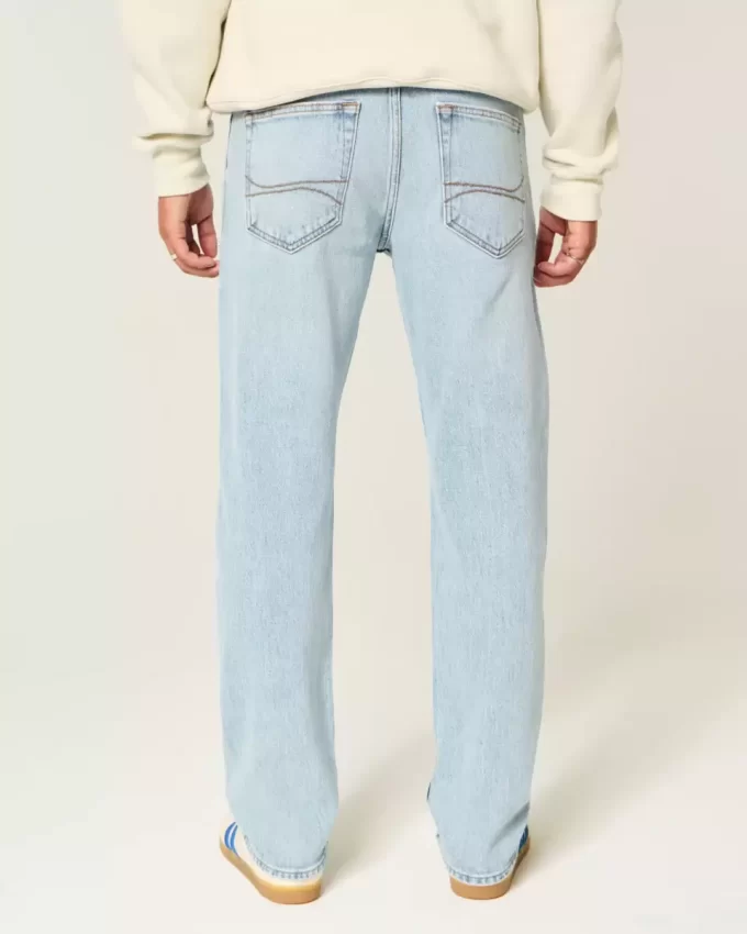 Light Wash Slim Straight Jeans